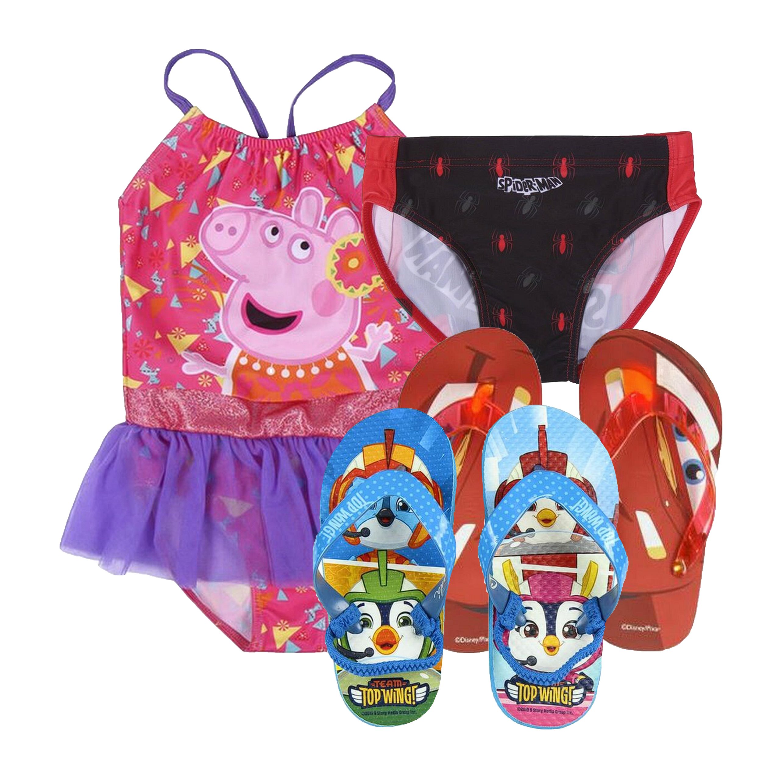 Afbeeling met zwemkleding en slippers voor de categorie swemkleding.